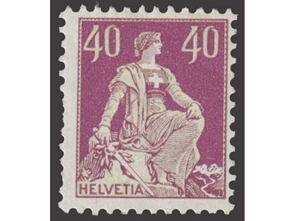 1908, 40 C Helvetia, MiNr.106, * po nálepce, kzy