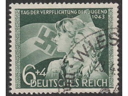 1943, 6Pf Mládež, MiNr.843, razítkované