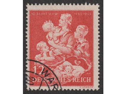 1943, 12Pf Matka a děti, MiNr.859, razítkované