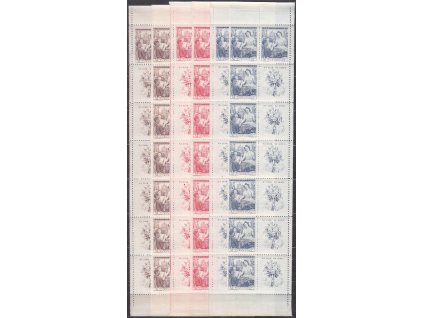 1948, 1.50-5Kčs Všesokolský slet, L+P pásy, Nr.467-69, **