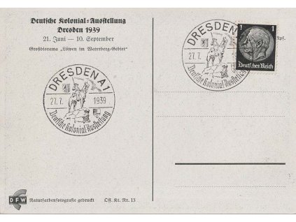 1939, Dresden, Deutsche kolonial-Ausstellung, pohlednice