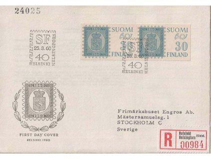 1960, FDC Výročí známky, MiNr.516, zasláno do Švédska