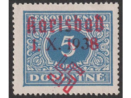 5 Kč doplatní, přetisk Karlsbad, ** , ilustrační foto