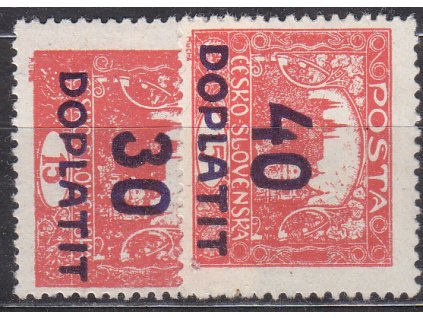 1922, 30/15 a 40/15h cihlově červené, zoubkované, nejlevnější varianty, Nr.DL29,30, * po nálepce, ilustrační foto