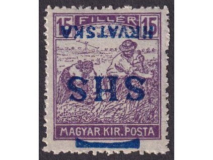 1918, 15 f Ženci, obrácený přetisk, MiNr.71, **