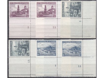 1936, 4-10Kč Krajinky, rohové kupony s DČ 1 a 1A, Nr.311-14, **