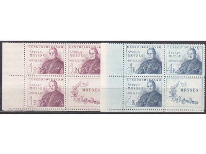 1.20-4Kčs Moyses, levé dolní roh. 4bloky, Nr.460-1, **