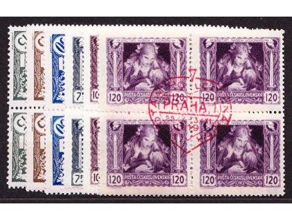 15-120h, 4bloky s červeným nátiskem - srdce, **/*