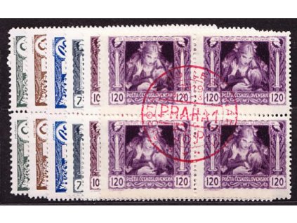 15-120h, 4bloky s červeným nátiskem - kruh, Nr.27-32, **/*