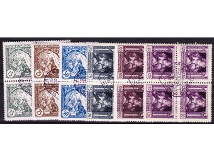 15-120h séie ve 4bloku, černý nátisk - srdce, Nr.27-32, * po nálepce