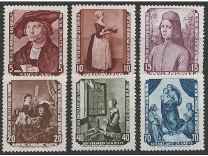1955, 5-70 Pf série Umění, MiNr.504-9, **/*