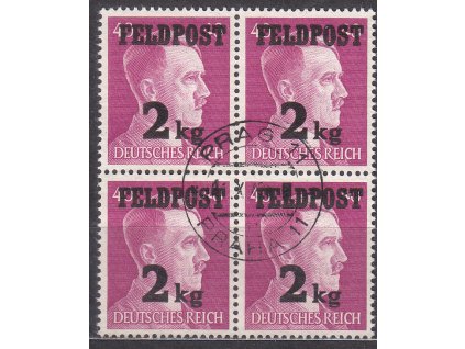 Německá zn., vydání pro polní poštu, 4blok, razítko PRAG, platná v Protektorátu BuM