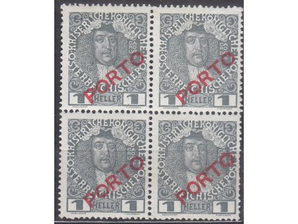 1h PORTO, 4blok, 1krát úzké O, zn. platná v ČSR, **