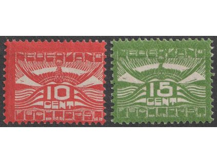 1921, 10 a 15 C letecké, MiNr.102,103, * po nálepce