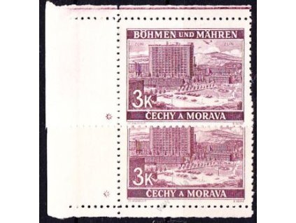 3K Zlín, levý dolní a horní roh. kus, varianta hvězdička, Nr.36, **