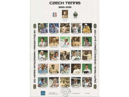 2013, VZ TL 0021 - 120 let českého tenisu, bezvadné, razítko