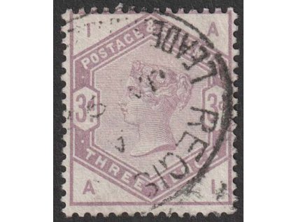 1883, 3 P Viktoria, MiNr.76, razítkované, malý lom v růžku
