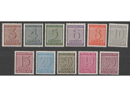 Sovětská zóna, West-Saschen, 1945, 3-60 Pf série, **