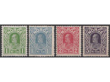 1910, 1-5 Kr Král Hakon, MiNr.89-92, **