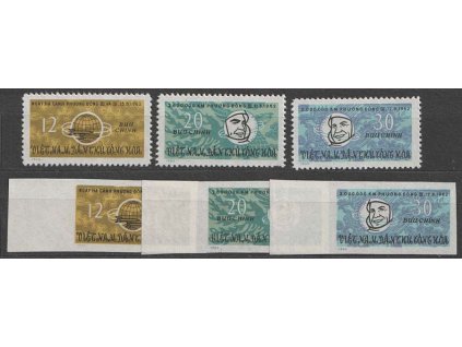 Vietnam, 1963, 12-30xu série Kosmos, Nr.265-67,265-67U, (*)