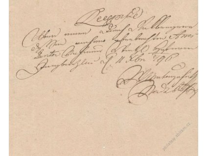 Recepis z roku 1796, lehké přehyby, hledané
