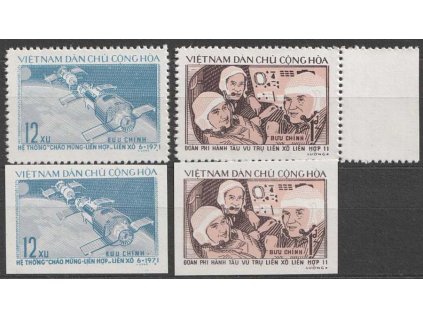 Vietnam, 1972, 12xu-1D série Vesmír, Nr.717-18,717-18U, (*)