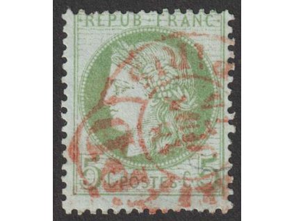 1871, 5 C Ceres, MiNr.48, červené razítko, dv