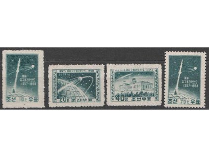 Korea-Nord, 1958, 10-70 W série, MiNr.141-44A, (*) , skvrnka