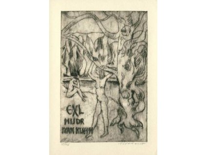Matouš, 1973, Ex libris, nalomený růžek