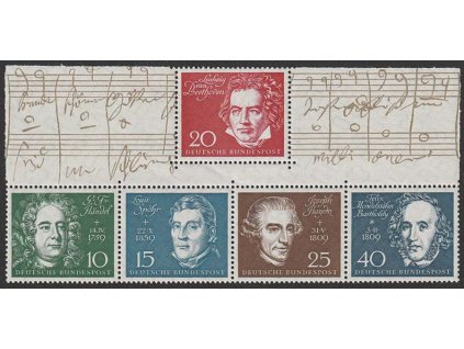 1959, 10-40 Pf soutisk Beethoven, MiNr.315-19, **