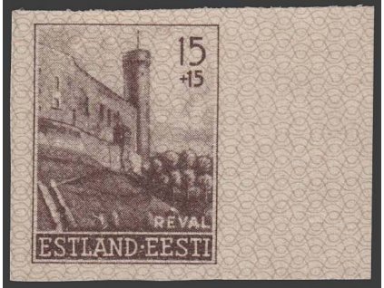 Estland, 1941, 15 (K) hnědá, nezoubkovaná, MiNr.4U, (*)