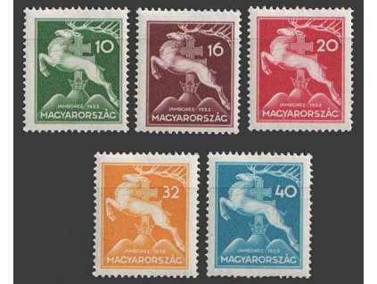 1933, 10-40 f Skautská série, Nr.511-515, ** , krátké zoubky