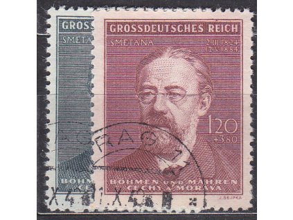 1944, 60h-1.20K Smetana, série, Nr.118-19, razítkované, ilustrační foto