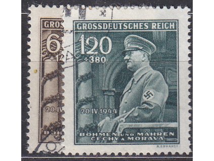 1944, 60h-1.20K Hitler, série, Nr.116-17, razítkované, ilustrační foto