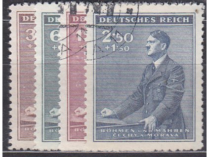1942, 30h-2.50K Hitler, série, Nr.74-7, razítkované, ilustrační foto