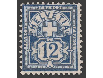 1906, 12 C modrá, MiNr.86, * po nálepce, dv