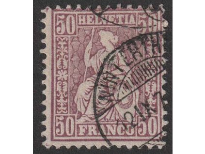 1867, 50 C Helvetia, MiNr.35, razítkované, dv