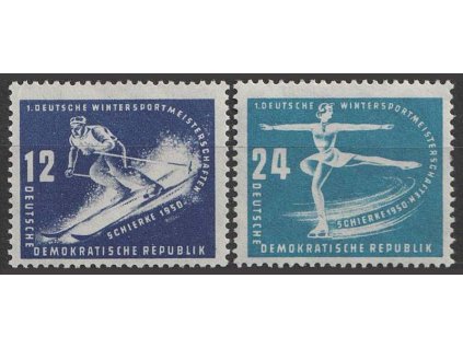 1950, 12-24 Pf série Zimní sporty, MiNr.246-47, **