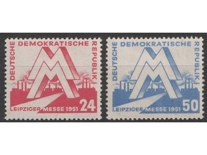 1951, 24-50 Pf série Lipský veletrh, MiNr.282-83, **