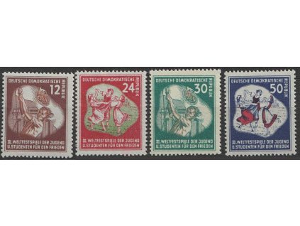 1951, 12-50 Pf série Světové hry mládeže, MiNr.289-92, **