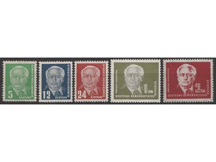 1952, 5Pf-2DM série Pieck, MiNr.322-26, **/* , 5 Pf lom