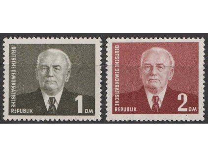 1953, 1-2 DM série Pieck, MiNr.342-43, **