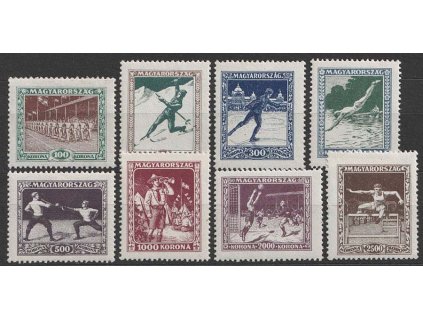 1925, 100-2500 Kr série Sport, MiNr.403-10, * po nálepce