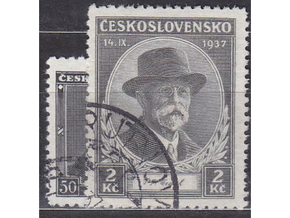 1937, 50h-2Kč Smuteční, Nr.324-5, razítkované, ilustrační foto