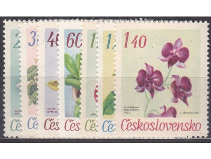 1967, 20h-1.40Kčs Květiny, série, Nr.1630-36, **