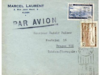 Alžír, 1943, let. dopis, DR Alger