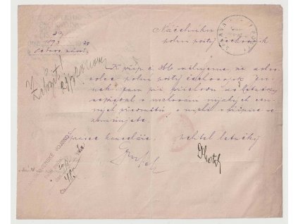 1920, PP na Rusi, zpráva mezi pluky, razítko ČSPP, formát A5