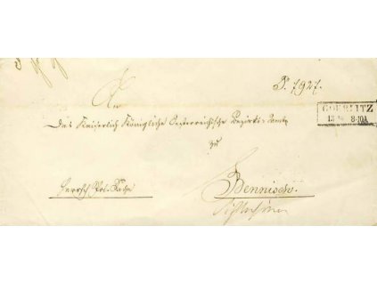 Göerlitz, skládaný dopis z roku 1857