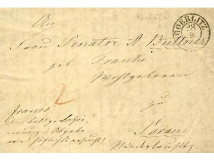 Goerlitz, skládaný dopis z roku 1840