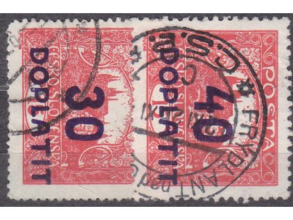 1922, 30/15 a 40/15h cihlově červené, zoubkované, nejlevnější varianty, Nr.DL29,30, razítkované, ilustrační foto